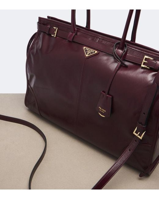 Prada Red Bonnie Extra Large Leather Shoulder Bag