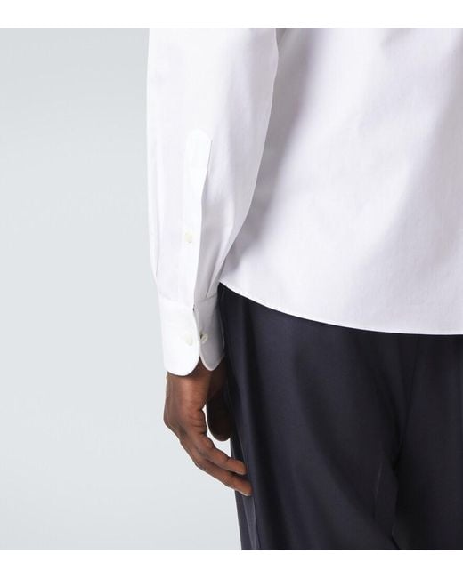 Brunello Cucinelli White Cotton Tuxedo Shirt for men