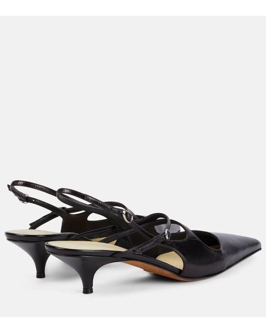 Proenza Schouler Black Slingback-Pumps Slash Aus Leder