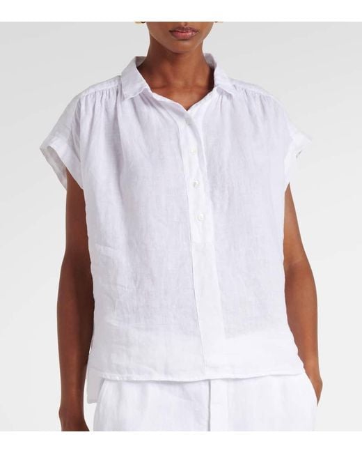 Top Elowen En Lin Velvet en coloris White