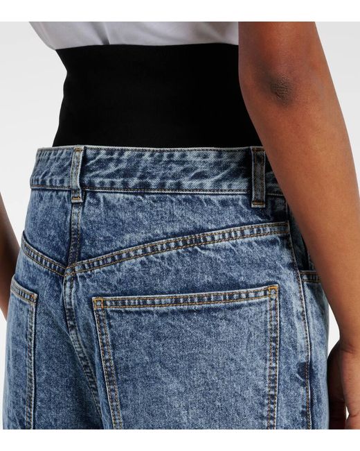 Alaïa Blue Knit Band Straight Jeans