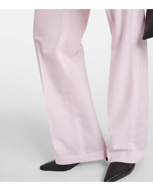Coperni Pink Low-Rise-Hose Aus Schurwolle