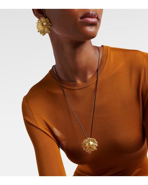 YSSO Metallic Ilios 24Kt-Plated Pendant Necklace