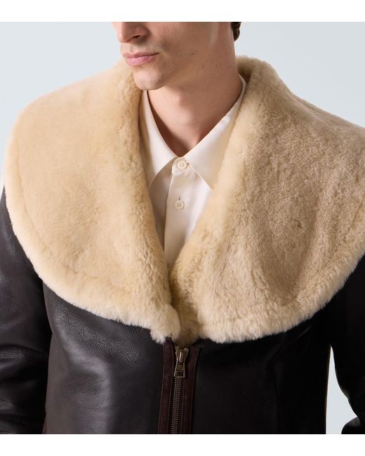 J.W. Anderson Black Shearling-Trimmed Leather Jacket for men