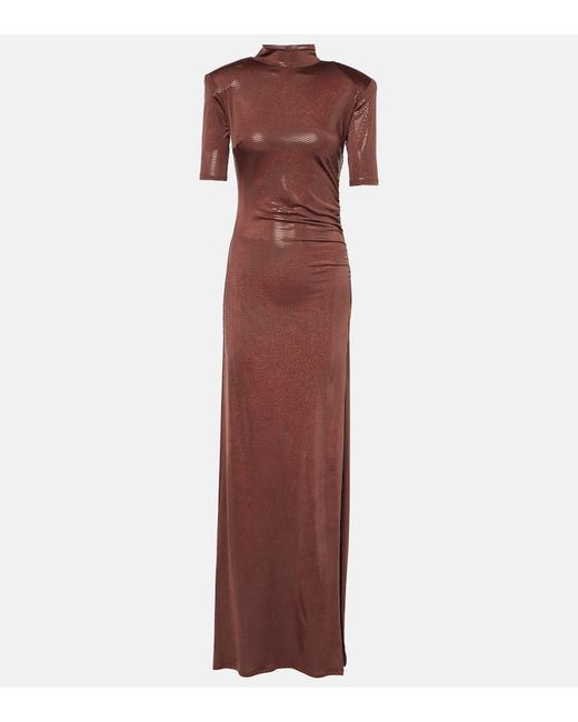 The New Arrivals Ilkyaz Ozel Purple Pernille Crepe Gown