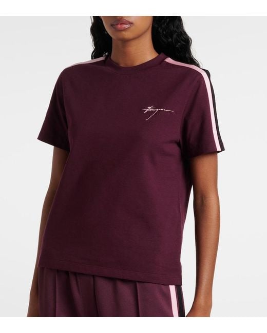 Ferragamo Purple Logo Cotton Jersey T-Shirt