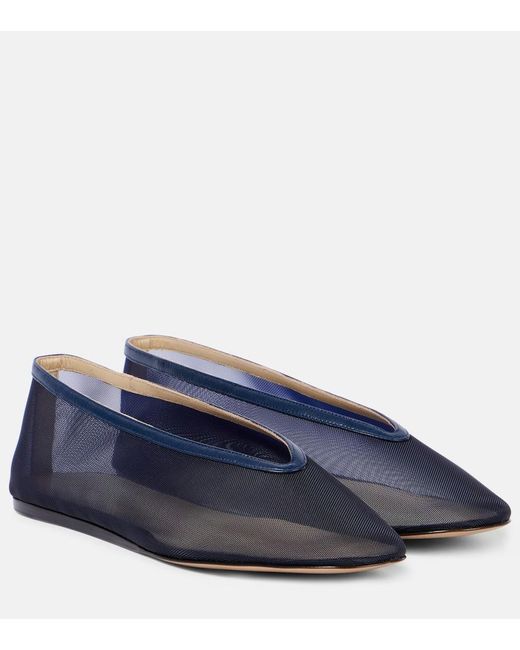 Le Monde Beryl Blue Ballerinas Luna Aus Mesh Mit Leder