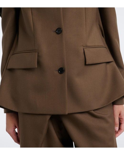 Loewe Brown Caped Wool Blazer