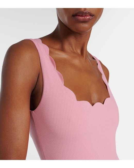 Marysia Swim Pink Palm Springs Scalloped Swimsuit