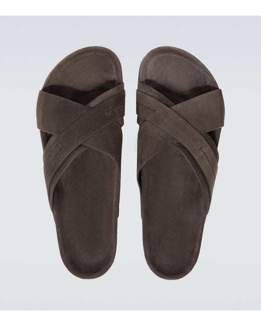 Tom Ford Brown Suede Slides for men