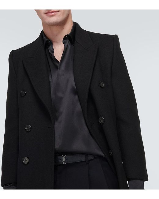 Cappotto in lana di Saint Laurent in Black da Uomo