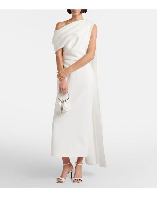Jimmy Choo White Bon Bon Micro Lace Bucket Bag