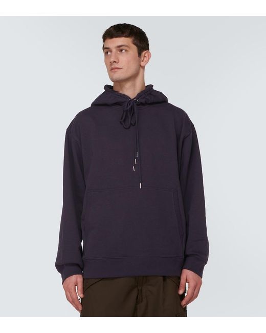 Dries Van Noten Blue Cotton Jersey Hoodie for men
