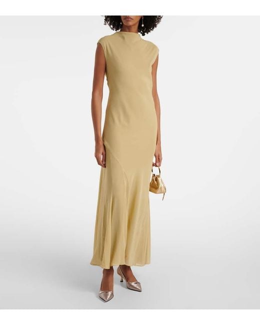 Jimmy Choo Natural Amita 45 Glitter Slingback Pumps