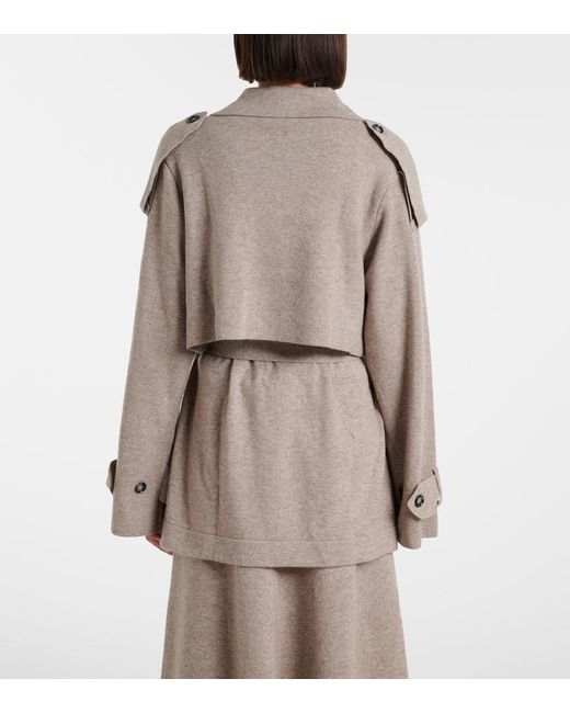 Jardin Des Orangers Natural Cropped Wool And Cashmere Trench Coat