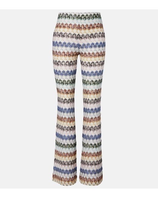 Missoni Multicolor Knitted Lame Flared Pants