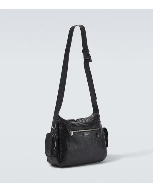Borsa A Tracolla Superbusy di Balenciaga in Black da Uomo