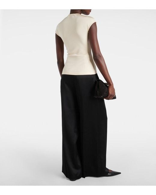 TOVE Natural Paola Gathered Jersey Top