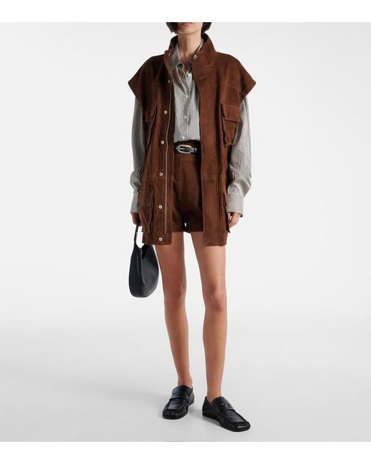 Frankie Shop Brown Turin Oversized Suede Jacket