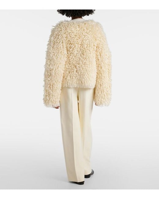 FFORME Natural Van Fringed Wool-Blend Jacket