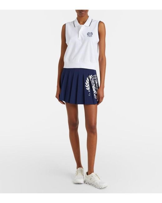 Polo Ralph Lauren Blue X Wimbledon Logo Pleated Tennis Skirt