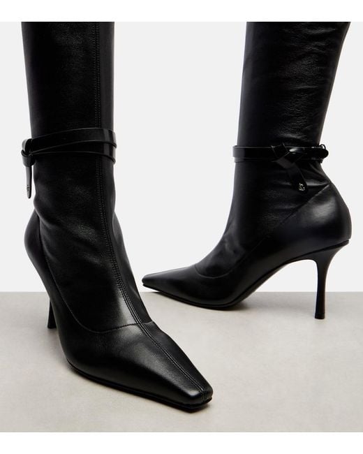 Jimmy Choo Black Camie 85 Leather Over-The-Knee Boots