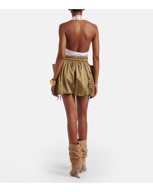 Balmain Green Twill Cargo Shorts