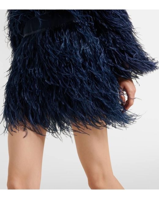 Dorothee Schumacher Blue Feathery Volume Georgette Miniskirt