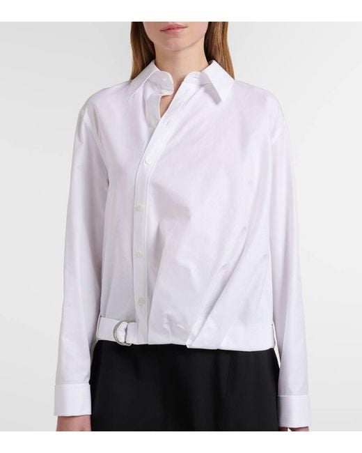 Loewe White Striped Cotton Poplin Shirt