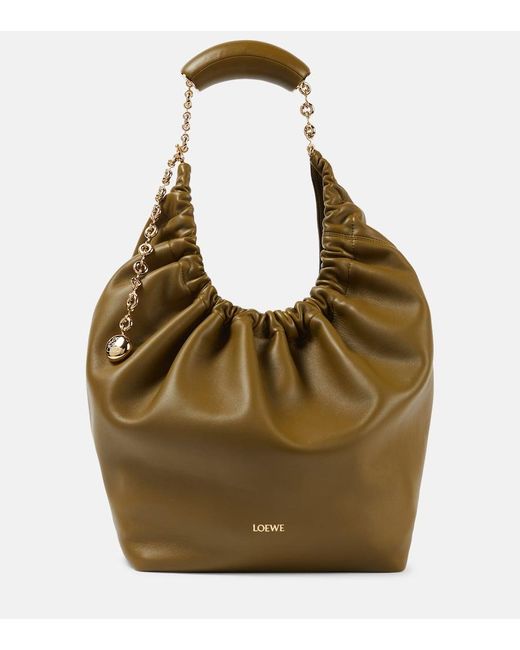 Loewe Green Squeeze Medium Leather Shoulder Bag
