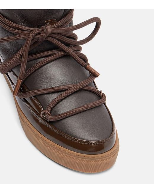 Inuikii Brown Schneestiefel Gloss Aus Leder