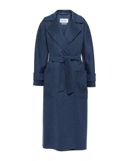 Max Mara Feluca Cashmere Coat in Blue | Lyst