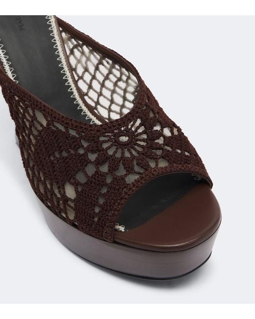 Magda Butrym Black Crochet Wedge Mules