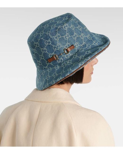 Gucci Blue Horsebit Denim Bucket Hat