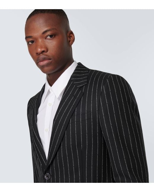 Mens black hot sale pinstripe jacket