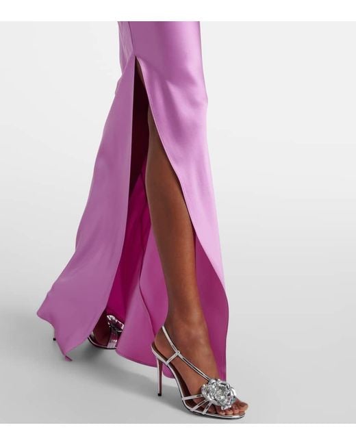 Max Mara Pink Elegante Opera One-shoulder Silk Gown