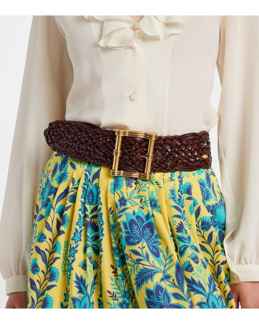 Etro Brown Woven Leather Belt