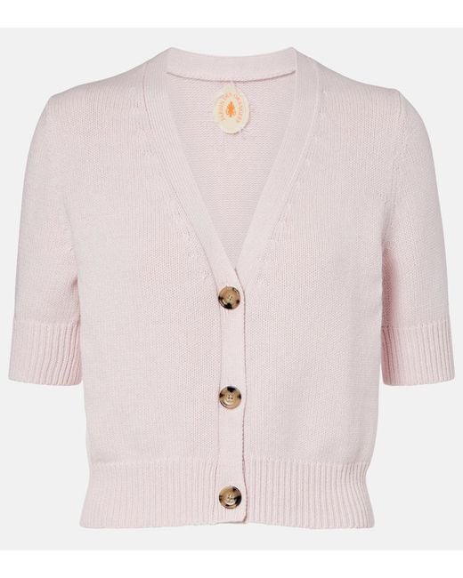 Jardin Des Orangers Pink Cotton And Cashmere Cardigan