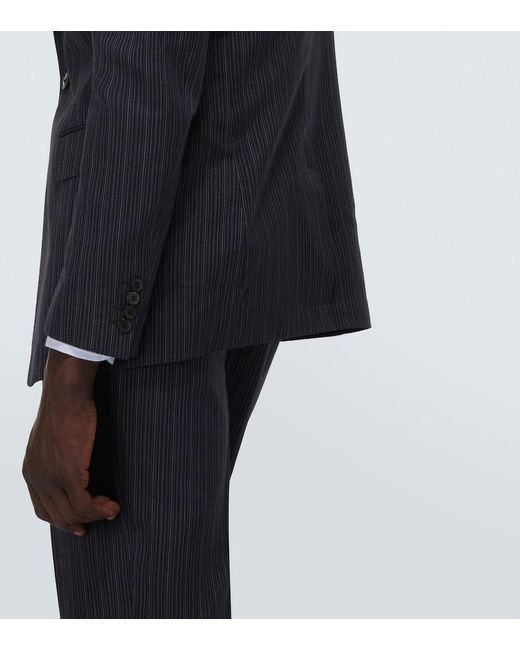 Dries Van Noten Blue Pinstripe Cotton-Blend Suit for men