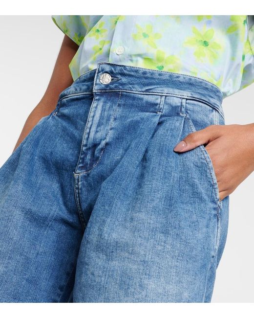 Shorts di jeans a vita alta di AG Jeans in Blue