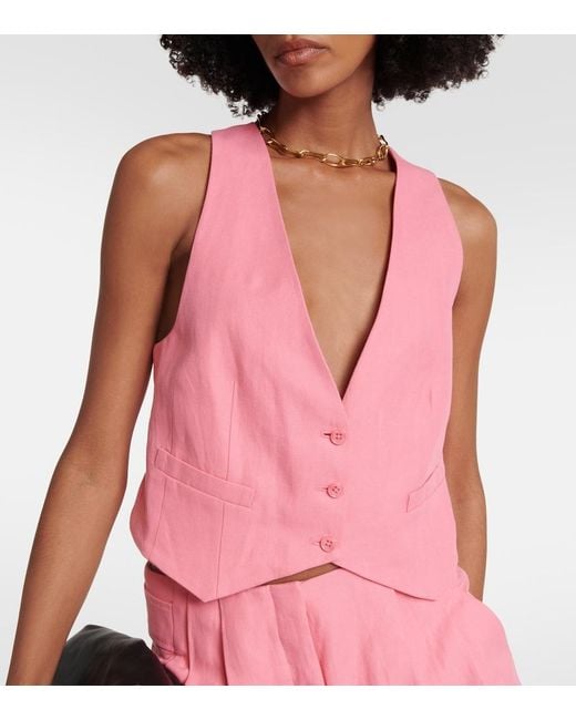 Dorothee Schumacher Pink Colorful Lightness Cotton And Linen Vest