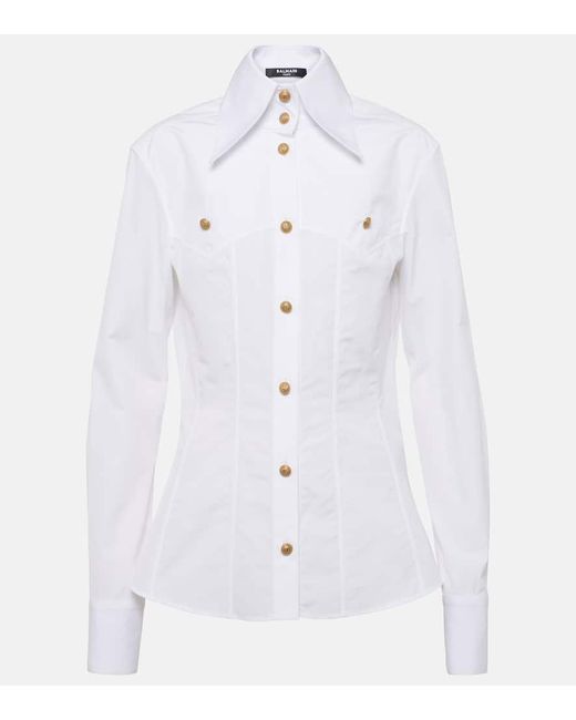 Camisa de algodon Balmain de color White