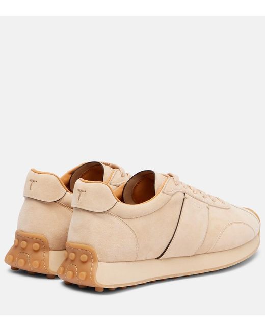Tod's Natural Sneakers T Vintage Aus Veloursleder
