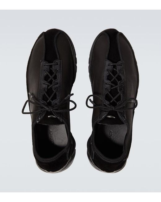 Our Legacy Black Klove Suede-trimmed Leather Sneakers for men