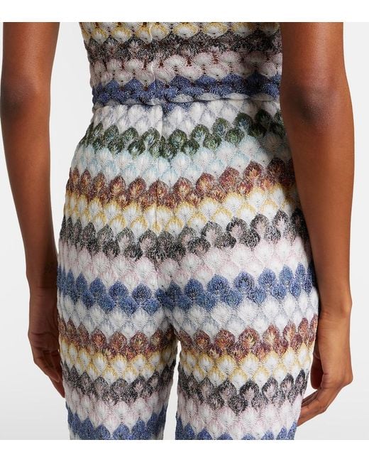 Missoni Multicolor Knitted Lame Flared Pants