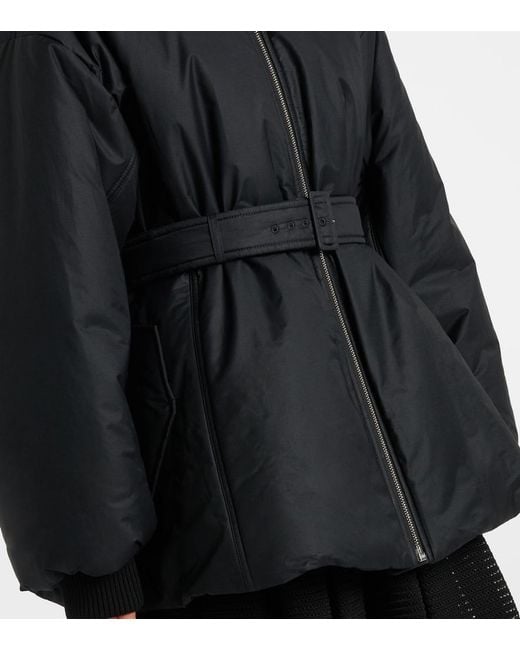 Alaïa Black Belted Cotton-Blend Bomber Jacket