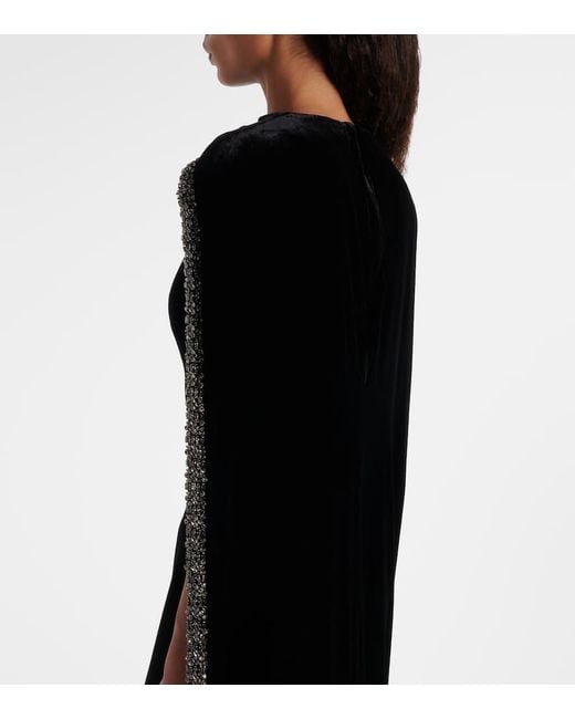 Roland Mouret Black Verzierte Robe Aus Samt