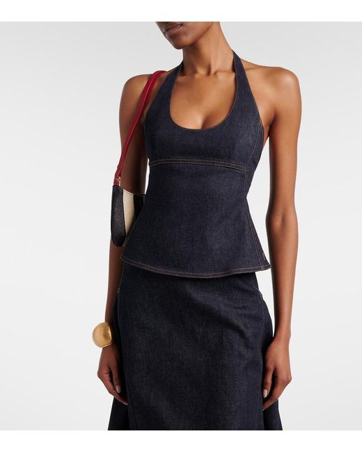 Jacquemus Blue Lavoir De-Nimes Denim Halterneck Top