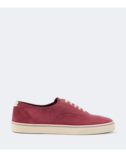 Brunello Cucinelli Red Suede Sneakers for men