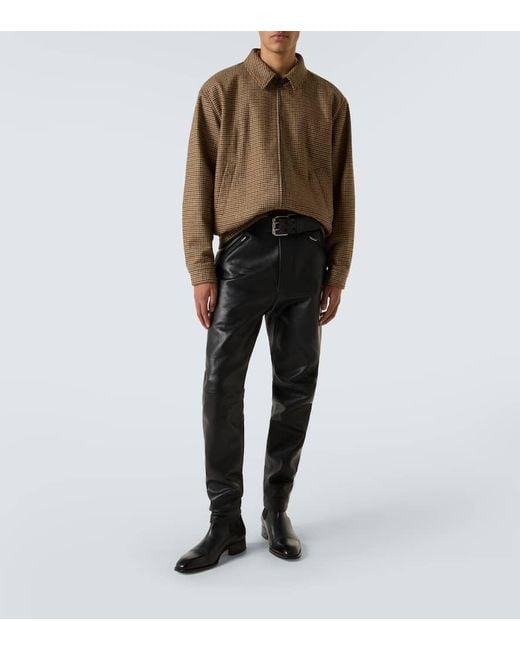 Saint Laurent Brown Houndstooth Blouson for men